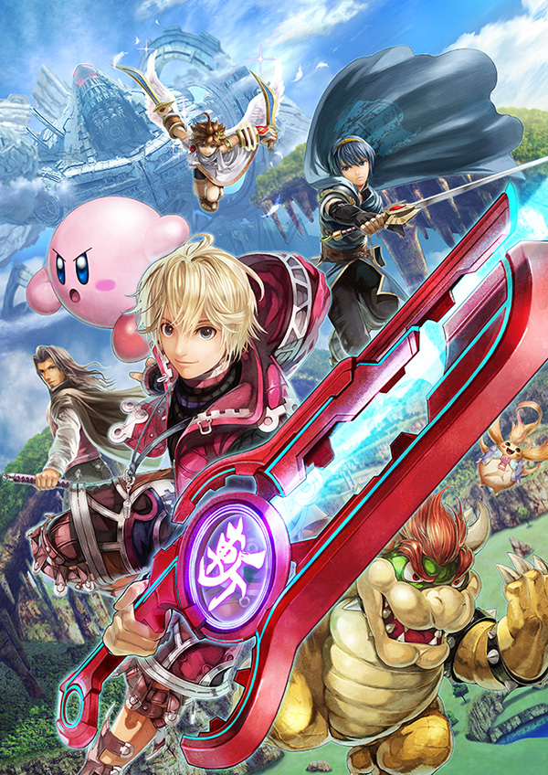 artist_request bowser dunban kid_icarus kirby kirby_(series) marth mechonis monado monolith_soft nintendo official_art pit_(kid_icarus) riki_(xenoblade) shulk super_mario_bros. super_smash_bros. sword weapon xenoblade