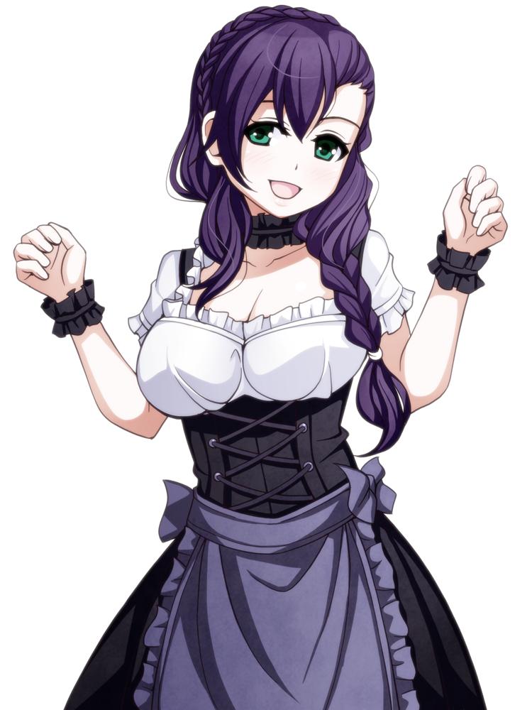 1girl blush breasts green_eyes large_breasts long_hair looking_at_viewer love_live!_school_idol_project open_mouth purple_hair simple_background solo torigoe_takumi toujou_nozomi white_background