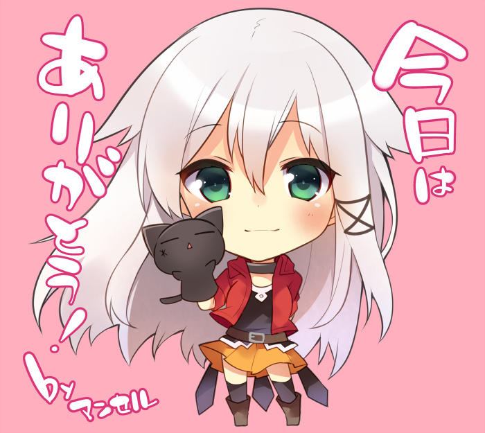 1girl chibi long_hair mishima_kurone original solo thigh-highs