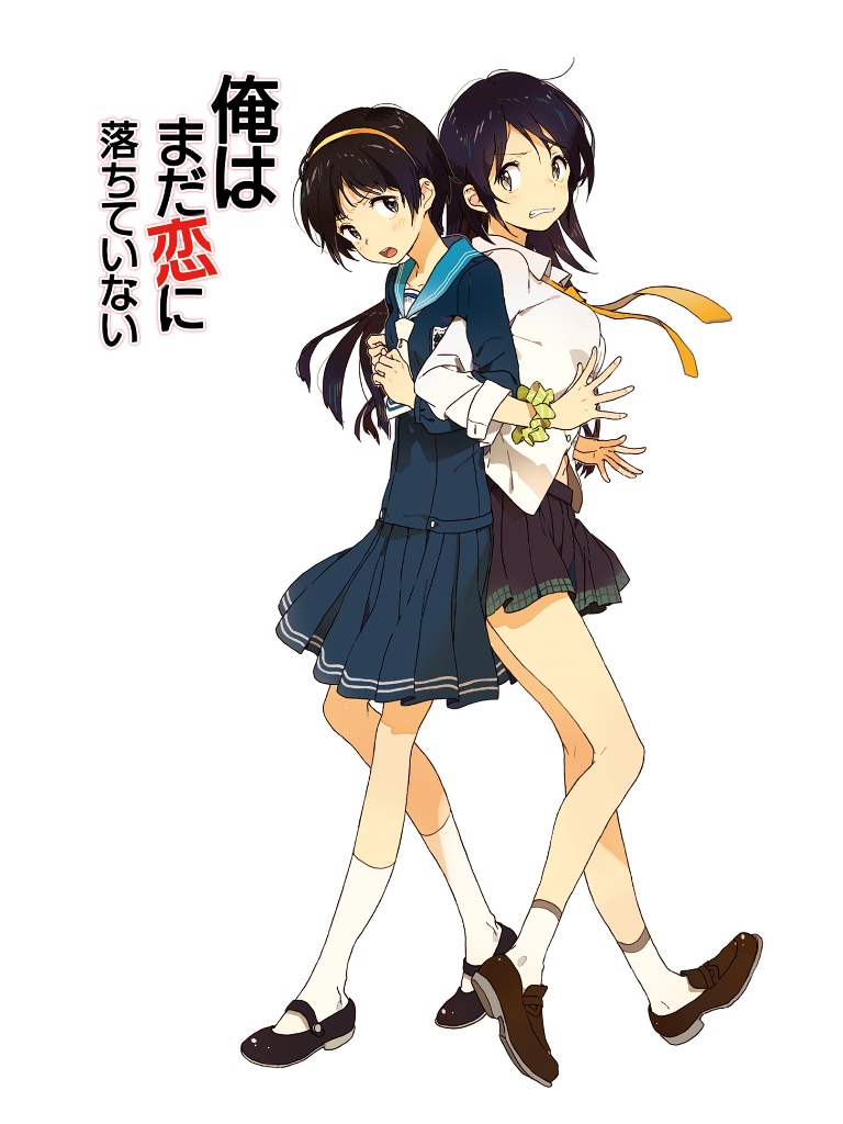 2girls black_hair hairband long_hair multiple_girls niwa official_art ore_wa_mada_koi_ni_ochite_inai school_uniform short_hair siblings sisters tadokoro_eimi tadokoro_eira