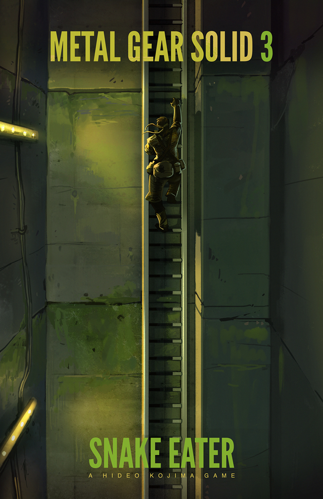 1boy belt_pouch big_boss brown_hair climbing colin_tan headband ladder metal_gear_(series) metal_gear_solid_3 solo