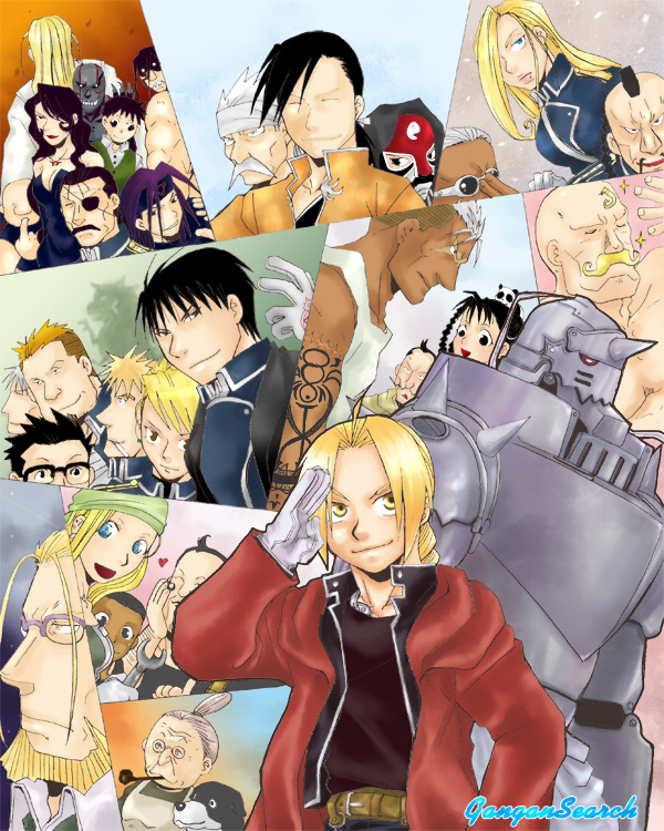 alex_luis_armstrong alphonse_elric den_(fullmetal_alchemist) edward_elric envy everyone fu fullmetal_alchemist gluttony greed heymans_breda hohenheim homunculus jean_havoc kain_fuery lan_fan ling_yao lust may_chang olivier_armstrong pinako_rockbell pride riza_hawkeye roy_mustang scar_(fullmetal_alchemist) sloth vato_falman winry_rockbell wrath yoki_(fullmetal_alchemist)