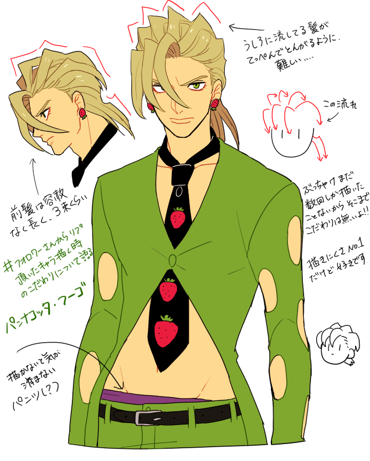 blonde_hair character_sheet formal jojo_no_kimyou_na_bouken li_sakura necktie pannacotta_fugo suit