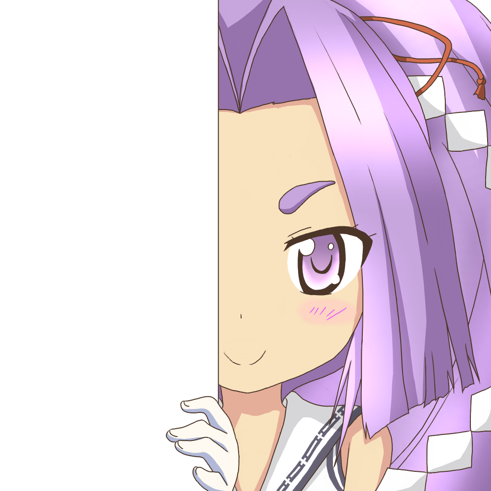 1girl gloves hair_ornament hatsuharu_(kantai_collection) kantai_collection long_hair looking_at_viewer nagineko peeking_out purple_hair school_uniform serafuku smile solo transparent_background violet_eyes white_gloves