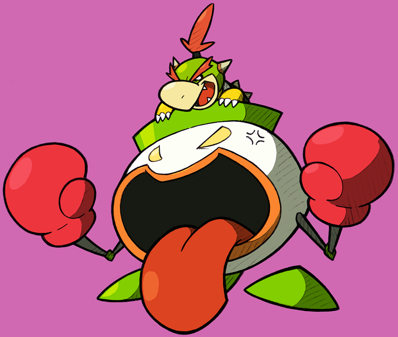 bowser_jr. long_tongue mecha redhead shenanimation solo super_mario_bros. super_smash_bros. tongue topknot