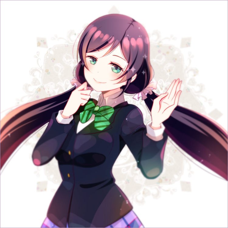 blush green_eyes long_hair love_live!_school_idol_project low_twin seifuku tails toujou_nozomi twin violet_hair