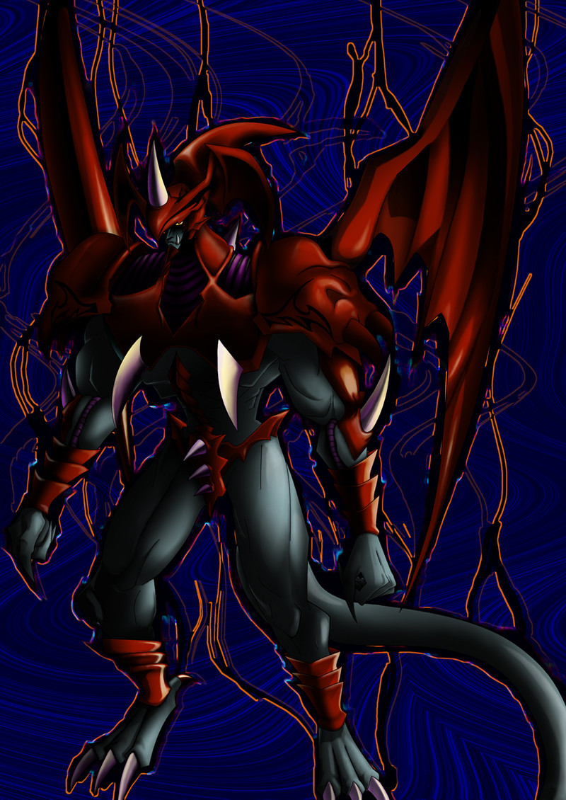 1boy archfiend_of_gilfer artist_request claws dark_background demon demon_wings duel_monster grey_skin head_wings horn male no_pupils spikes tagme wings yuu-gi-ou yuu-gi-ou_duel_monsters