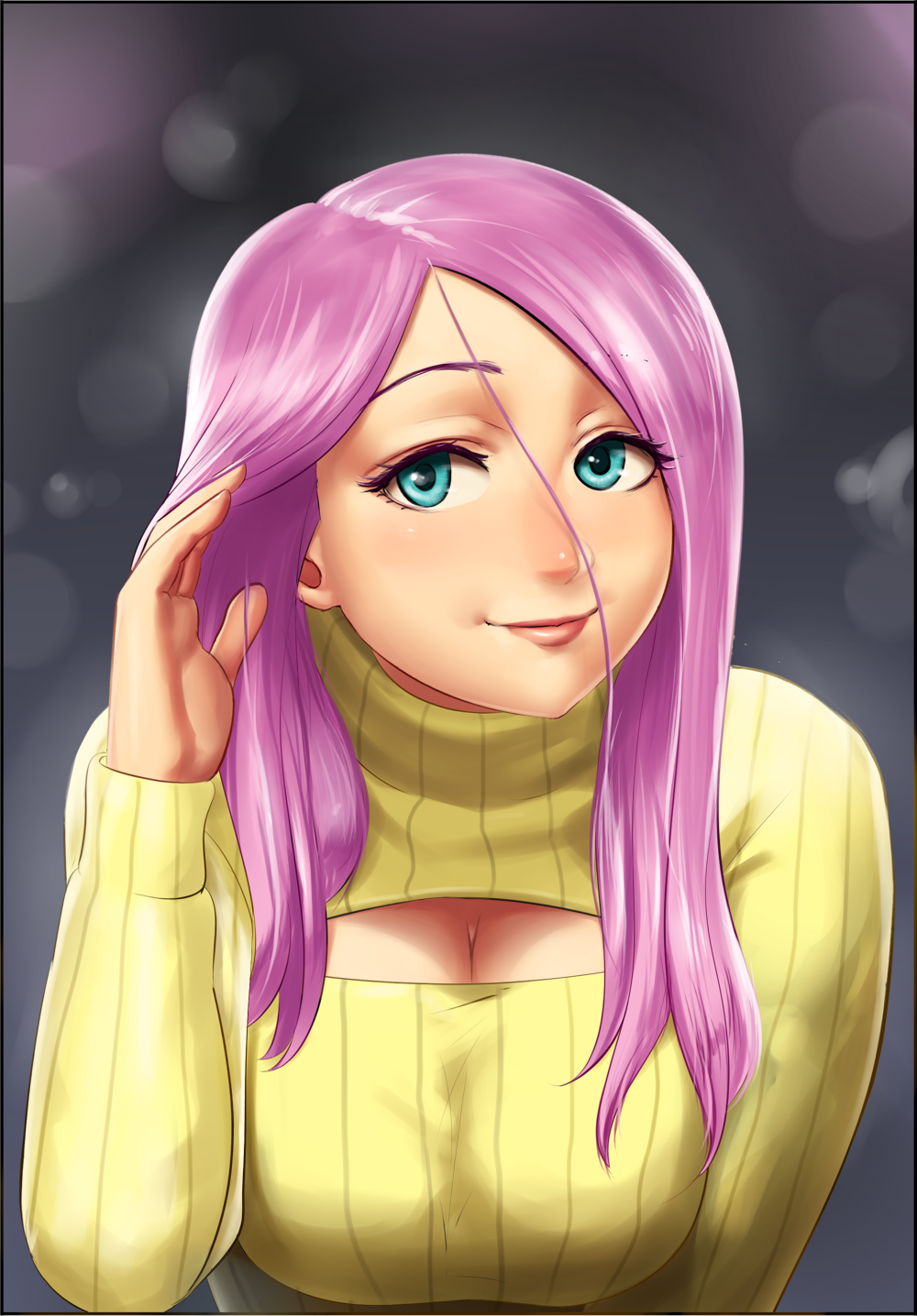 fluttershy highres my_little_pony my_little_pony_friendship_is_magic open-chest_sweater sweater