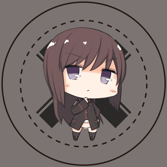 &gt;:&lt; 1girl :&lt; black_boots black_legwear blush boots brown_background brown_hair chibi hand_to_own_mouth helmina_lent kneehighs long_hair long_sleeves military military_uniform panties seedflare solo strike_witches underwear uniform violet_eyes white_panties