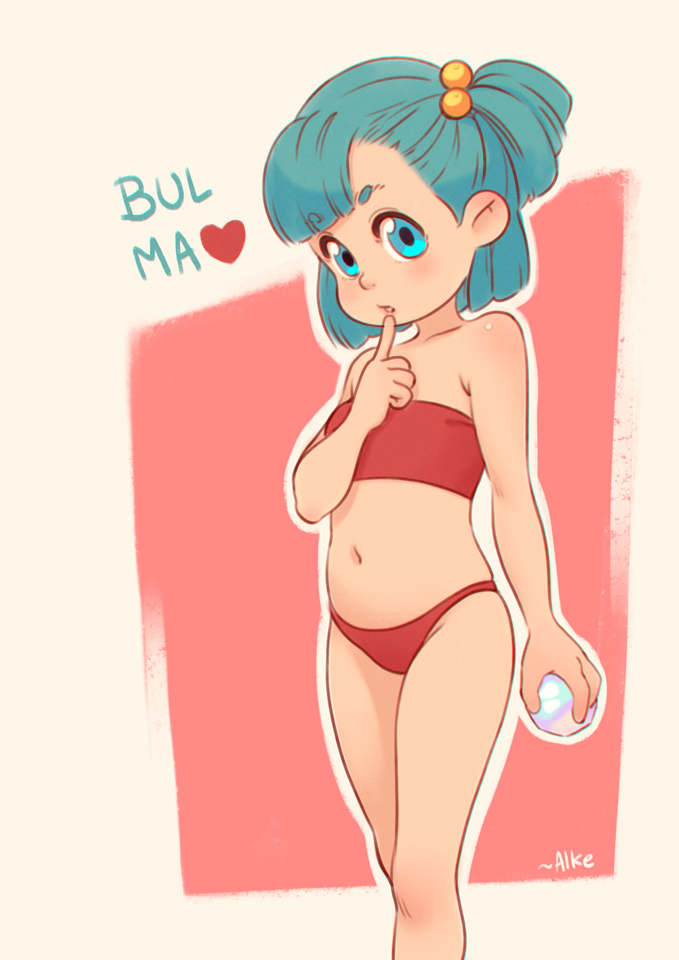 1girl alkemanubis blue_eyes blue_hair bulma dragon_ball short_hair solo young