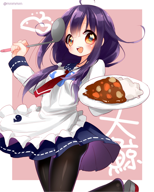 curry food kantai_collection minami_(apricot_tea) purple_hair tagme taigei_(kantai_collection)