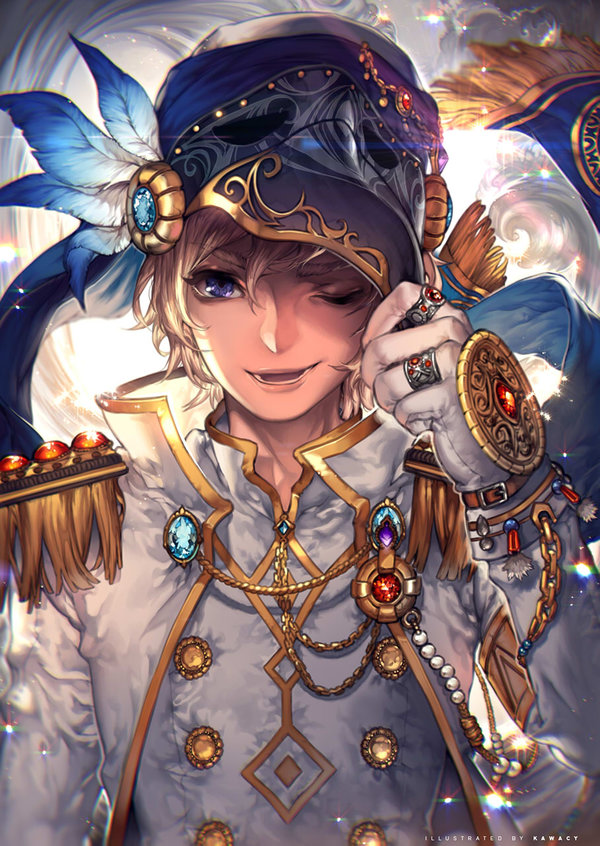 1boy buttons jewelry kawacy maplestory open_mouth phantom_(maplestory) ring shoulder_pads