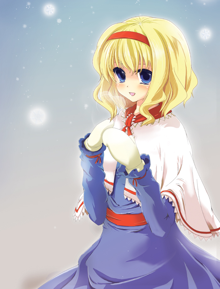 blonde_hair blue_eyes dot_r hairband mittens short_hair touhou