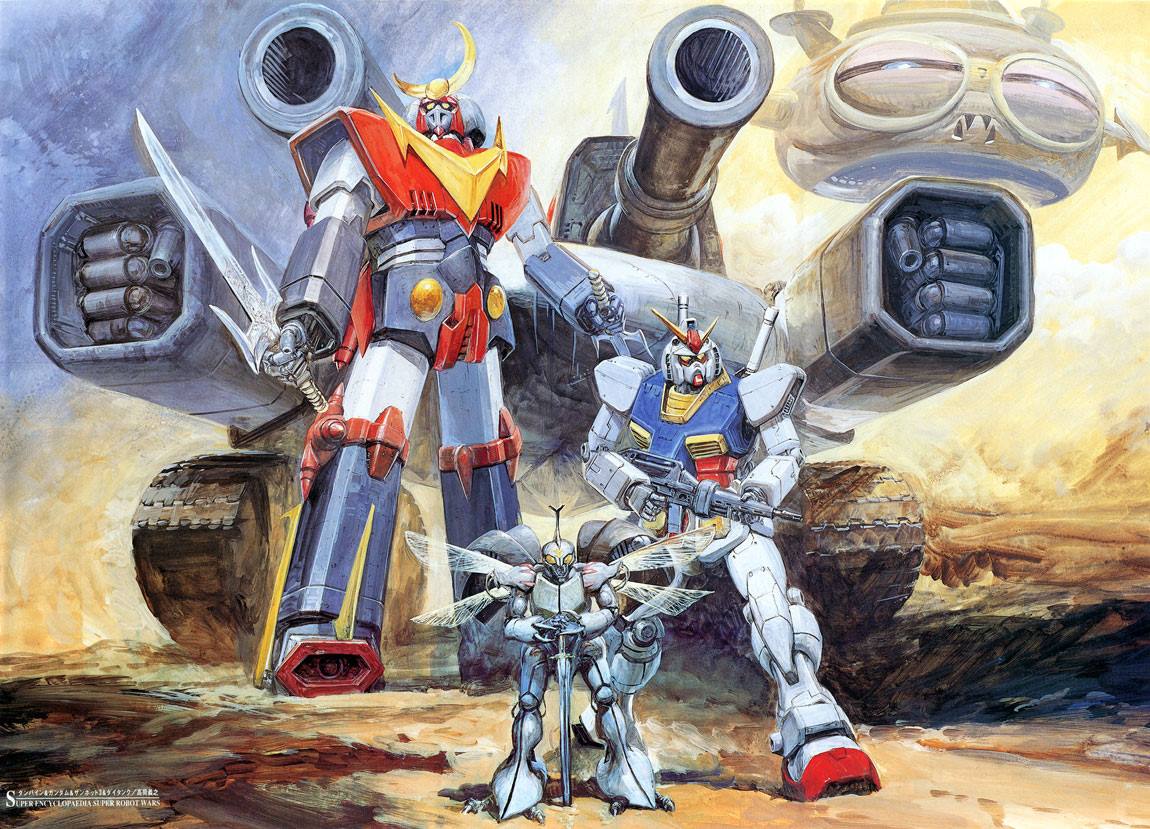 70s 80s beam_rifle cannon creator_connection daitank desert dunbine energy_gun gundam mecha mobile_suit_gundam muteki_choujin_zambot_3 muteki_koujin_daitarn_3 oldschool realistic running rx-78-2 science_fiction seisenshi_dunbine super_robot super_robot_wars sword takani_yoshiyuki traditional_media vandock weapon zambot_3