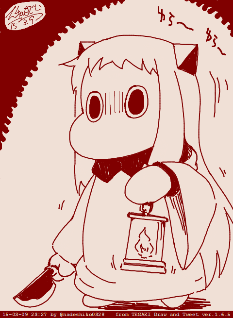 commentary_request dated final_fantasy horns kantai_collection knife long_hair mittens monochrome moomin moomintroll northern_ocean_hime shinkaisei-kan tonberry twitter_username yamato_nadeshiko