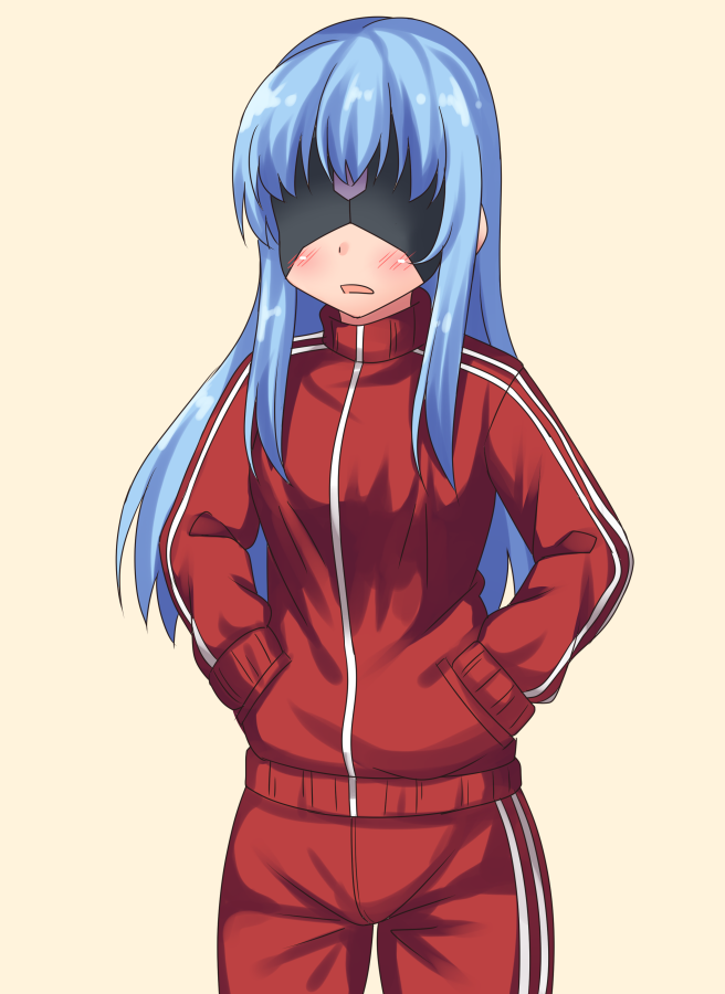 alternate_costume blindfold blue_hair blush ole_tower sakaura_(layer255) spanner_(ole_tower) tagme