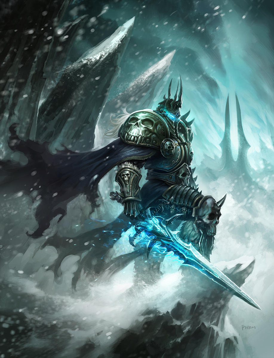 armor arthas_menethil frostmourne highres lich_king snow sword warcraft weapon white_hair world_of_warcraft