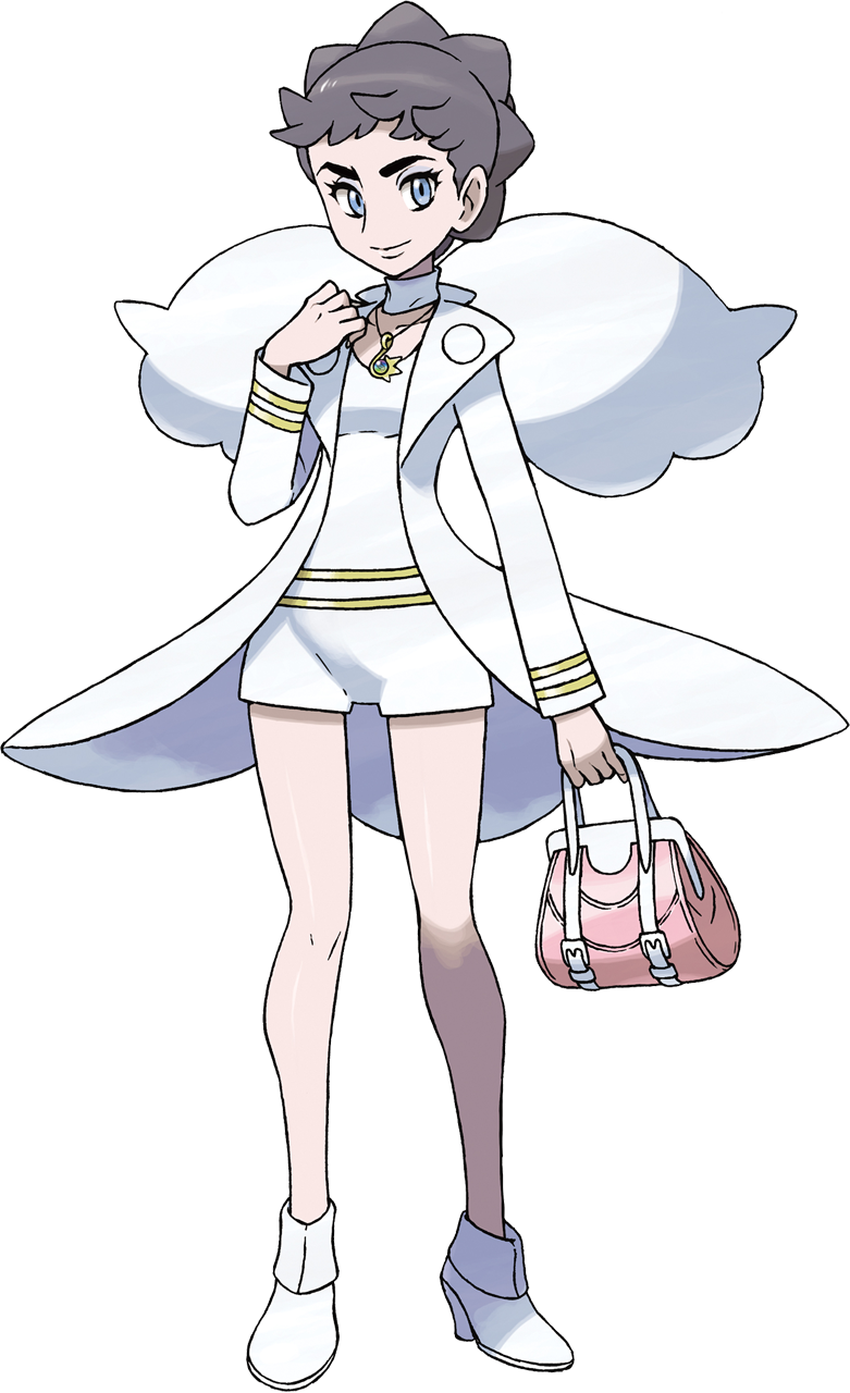 1girl bag blue_eyes brown_hair carnet_(pokemon) eyebrows highres jewelry necklace official_art pokemon pokemon_(game) pokemon_xy short_hair simple_background transparent_background