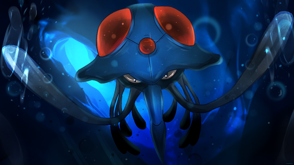 autobottesla bubble cave looking_at_viewer no_humans pokemon pokemon_(creature) solo tagme tentacles tentacruel underwater