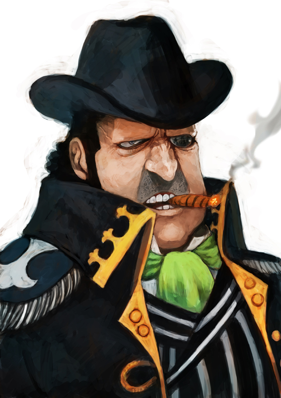 cigar hat lack male one_piece pirate realistic smoking solo