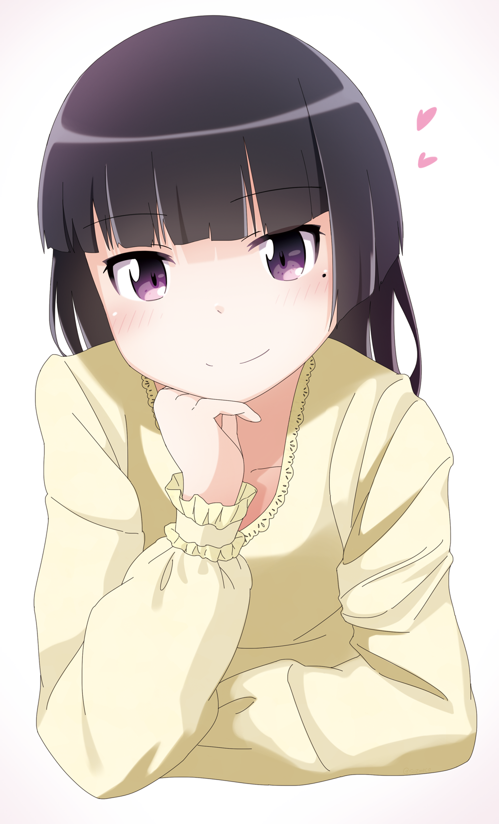 1girl black_hair gokou_ruri highres long_hair mole ore_no_imouto_ga_konna_ni_kawaii_wake_ga_nai solo suzumeko violet_eyes