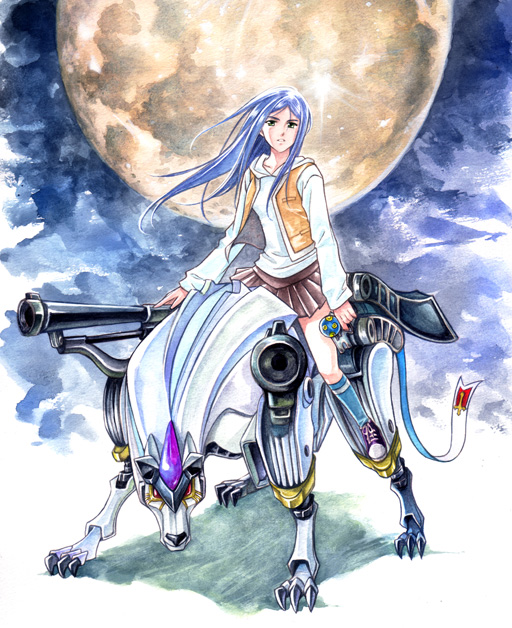 blue_hair duran kuga_natsuki moon my-hime riding school_uniform