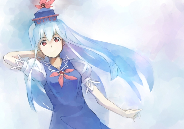 dress hat kamishirasawa_keine long_hair red_eyes silver_hair solo touhou very_long_hair