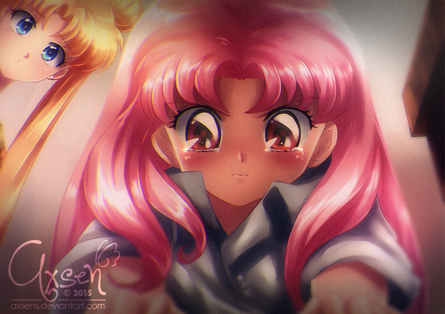 axsen bishoujo_senshi_sailor_moon blonde_hair blue_eyes blurry chibi_usa crying dated double_bun earrings jewelry long_hair pink_eyes pink_hair screencap_redraw signature tears tsukino_usagi watermark web_address