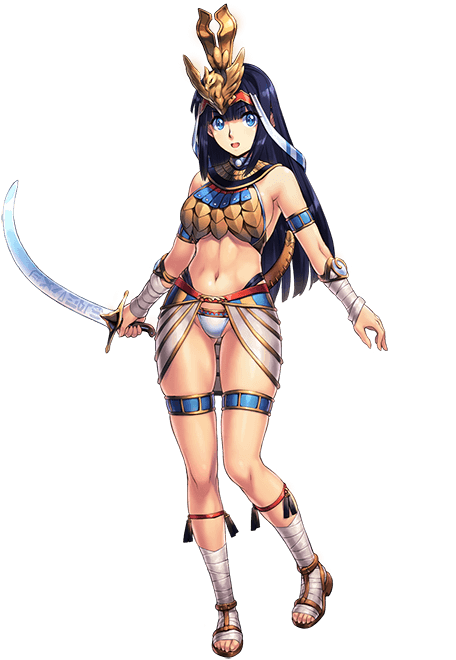1girl armor black_hair blue_eyes breastplate crown hair_ornament jewelry long_hair looking_at_viewer open_mouth original sandals simple_background smile sword uchiu_kazuma weapon
