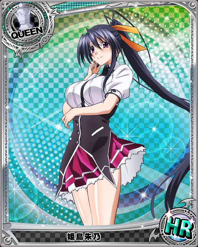 1girl alternate_hairstyle artist_request bikini black_hair breast_hold card_(medium) character_name chess_piece frilled_bikini frills front-tie_top hair_down hat high_school_dxd himejima_akeno long_hair navel official_art queen_(chess) shiny shiny_skin side-tie_bikini solo swimsuit trading_cards very_long_hair violet_eyes