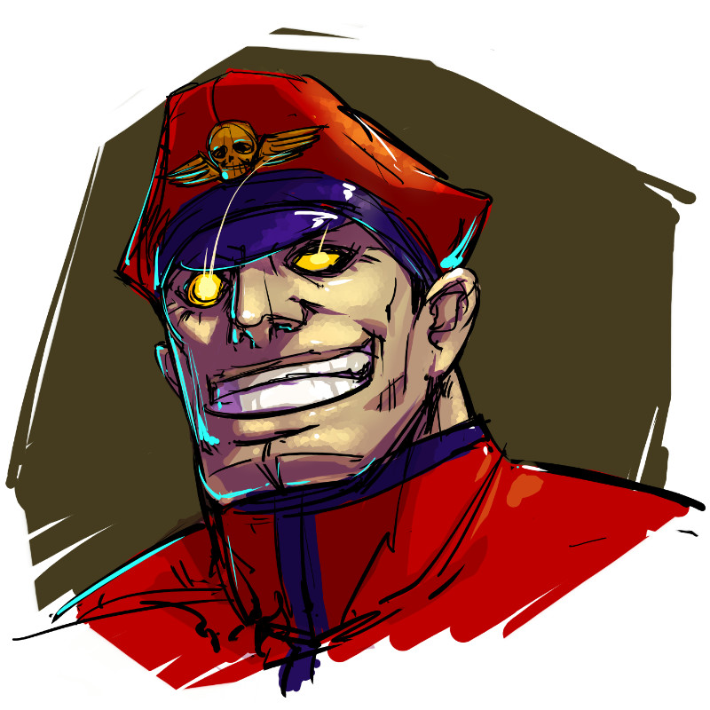 1boy chin face glowing glowing_eyes hat male_focus no_pupils nose palnos peaked_cap solo street_fighter ultra_street_fighter_iv vega yellow_eyes