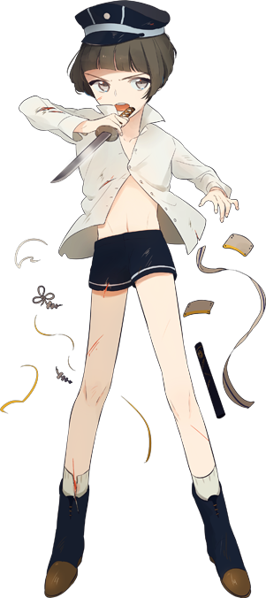 1boy bob_cut boots brown_eyes brown_hair full_body hat hirano_toushirou injury male_focus official_art open_mouth peaked_cap short_hair shorts simple_background solo tantou toinana torn_clothes touken_ranbu transparent_background