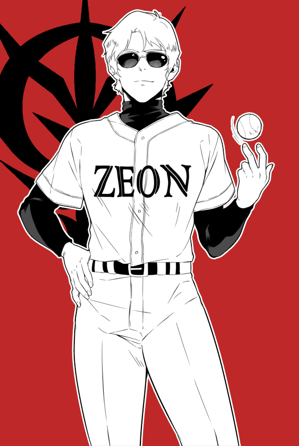 1boy baseball char_aznable gundam itsmefool sunglasses zeon