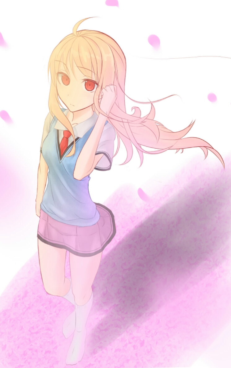 blonde_hair blush brown_eyes dress long_hair sakurasou_no_pet_na_kanojou seifuku shiina_mashiro