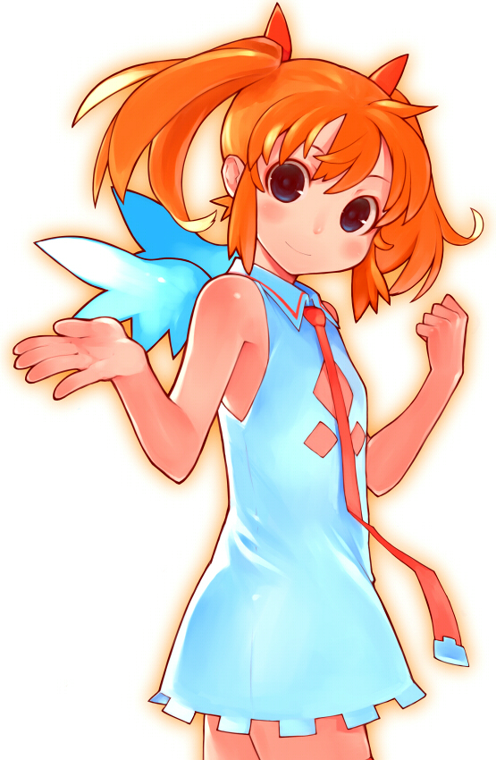 blue_eyes flat_chest hands orange_hair original pakky_(bachera) short_twintails smile twintails wings