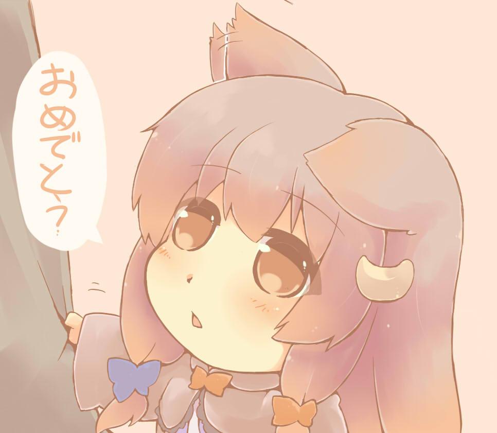 1girl animal_ears blue_ribbon cat_ears chibi commentary_request crescent crescent_hair_ornament hair_ornament hair_ribbon hazuki_ruu kemonomimi_mode long_hair long_sleeves open_mouth patchouli_knowledge purple_hair red_ribbon ribbon shirt_tug touhou translation_request tress_ribbon