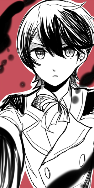 1boy double-breasted horikawa_kunihiro itomugi-kun male_focus monochrome parted_lips ribbon touken_ranbu upper_body