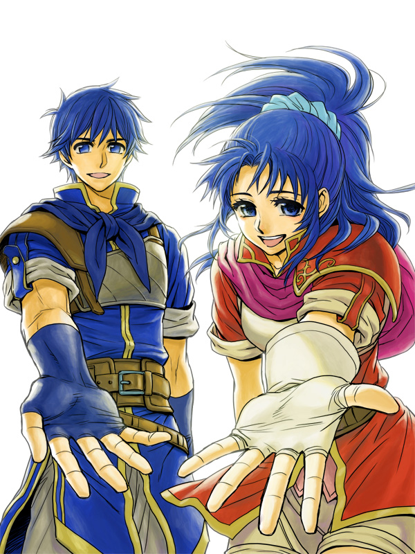 1boy 1girl blue_eyes blue_hair brother_and_sister female_my_unit_(fire_emblem:_shin_monshou_no_nazo) fire_emblem fire_emblem:_shin_monshou_no_nazo gloves intelligent_systems kris_(fire_emblem) kris_(fire_emblem)_(female) kris_(fire_emblem)_(male) long_hair male_my_unit_(fire_emblem:_shin_monshou_no_nazo) my_unit_(fe12) my_unit_(fire_emblem:_shin_monshou_no_nazo) nintendo open_mouth ponytail siblings white_background