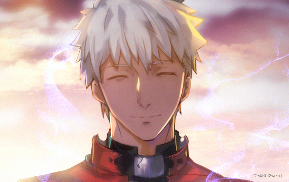 archer_(fate/stay_night) dark_skin fate/stay_night fate_(series) jinna male png_conversion short_hair solo white_hair