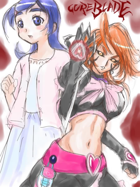 2girls cure_black precure tagme witchblade