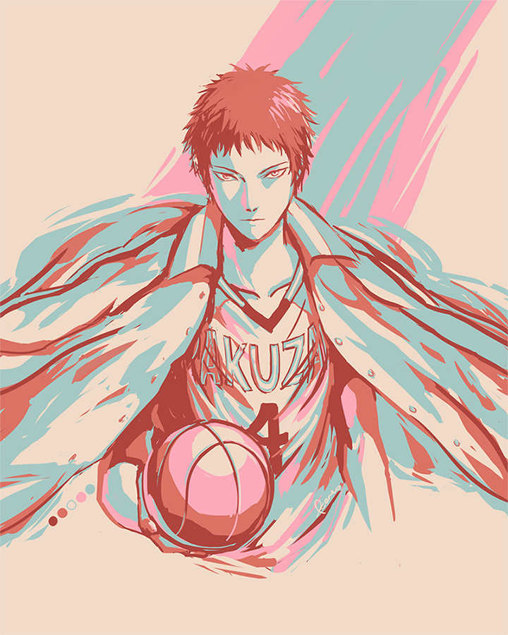 1boy basketball gym_uniform kagami_taiga kamille_areopagita kuroko_no_basuke male red_hair short_hair solo