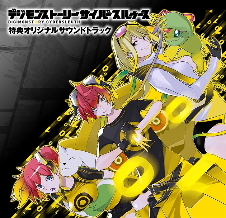 1boy 2girls aiba_ami aiba_takumi backpack bag black_gloves black_shirt black_shorts black_skirt blonde_hair blue_eyes breasts cleavage creature digimon digimon_story:_cyber_sleuth fanny_pack flower flower_on_head gears gloves goggles goggles_on_head grey_eyes hagurumon kuremi_kyouko long_hair metal multiple_girls no_bra official_art open_mouth palmon plant pleated_skirt print_gloves print_scarf print_shirt raglan_sleeves redhead scarf shirt short_shorts shorts side_ponytail single_glove skindentation skirt smile sunglasses sunglasses_on_head teeth terriermon thigh-highs tongue white_shirt yasuda_suzuhito yellow_legwear yellow_pants yellow_shirt zettai_ryouiki