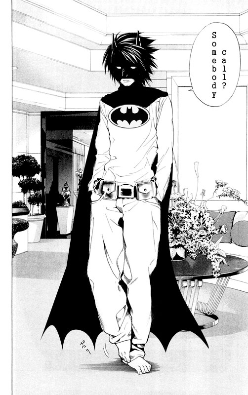 batman batman_(cosplay) dc_comics death_note l parody photoshop