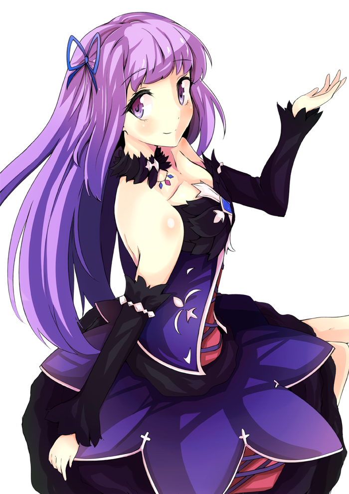 aikatsu! arm_warmers blush dress hikami_sumire long_hair purple_eyes violet_hair