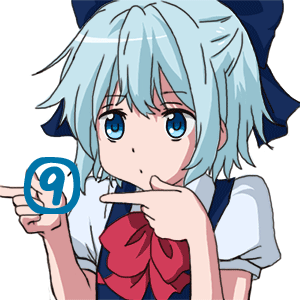 1girl animated animated_gif blue_eyes blue_hair bow cirno dress dress_shirt eyepatch hair_bow lowres parody pointing puffy_short_sleeves puffy_sleeves red_ribbon ribbon shirt short_hair short_sleeves simple_background solo sparkling_daydream touhou upper_body white_background white_shirt
