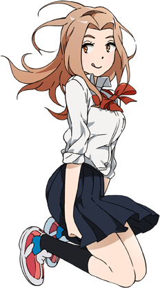 1girl black_legwear black_skirt digimon digimon_adventure digimon_adventure_tri hairband light_brown_hair long_hair long_sleeves lowres official_art red_bowtie red_shoes school_uniform shirt shoes simple_background skirt sleeves_rolled_up smile sneakers solo tachikawa_mimi tongue tongue_out uki_atsuya white_shirt yellow_eyes