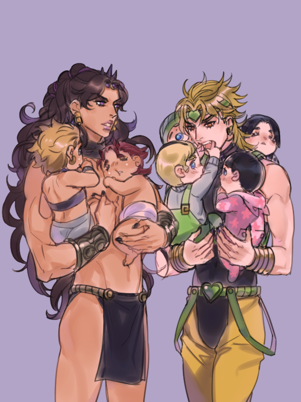 6+boys babies dio_brando donatello_versace father_and_son jojo_no_kimyou_na_bouken kars_(jojo) multiple_boys reammara rykiel santana_(jojo) ungaro wamuu