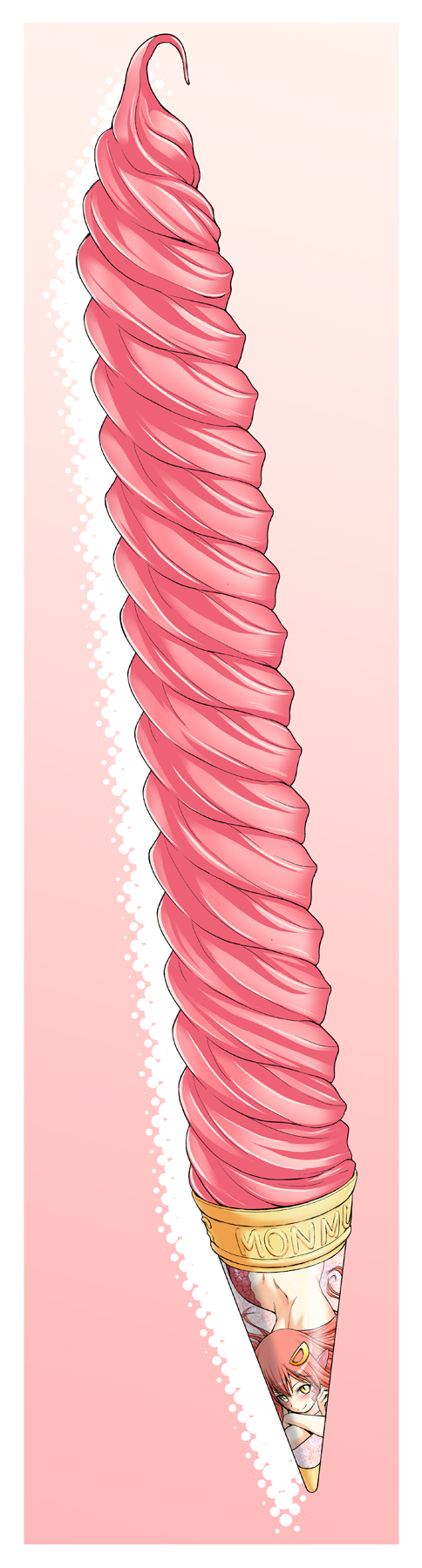 food hair_ornament hairclip highres ice_cream ice_cream_cone kouda_tomohiro miia_(monster_musume) monster_musume_no_iru_nichijou redhead white_border