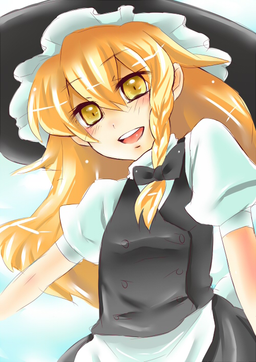 hat kirisame_marisa merue touhou witch_hat yellow_eyes