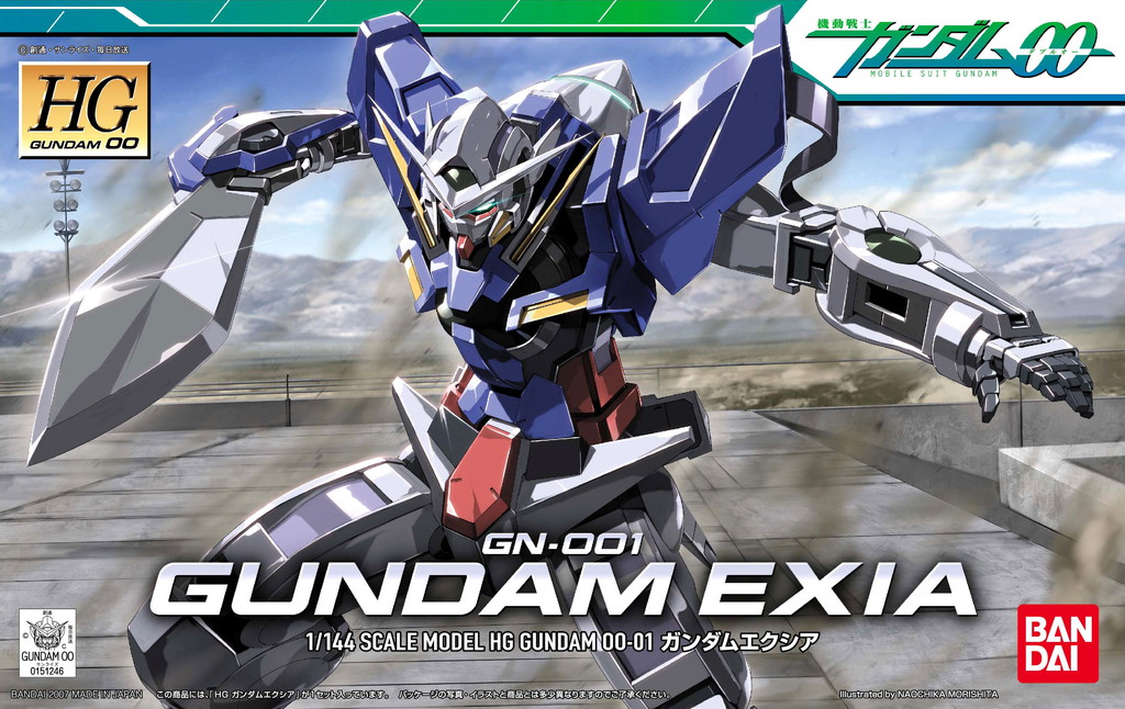 bandai box_art exia fighting_stance gundam gundam_00 morishita_naochika no_humans sword tagme weapon